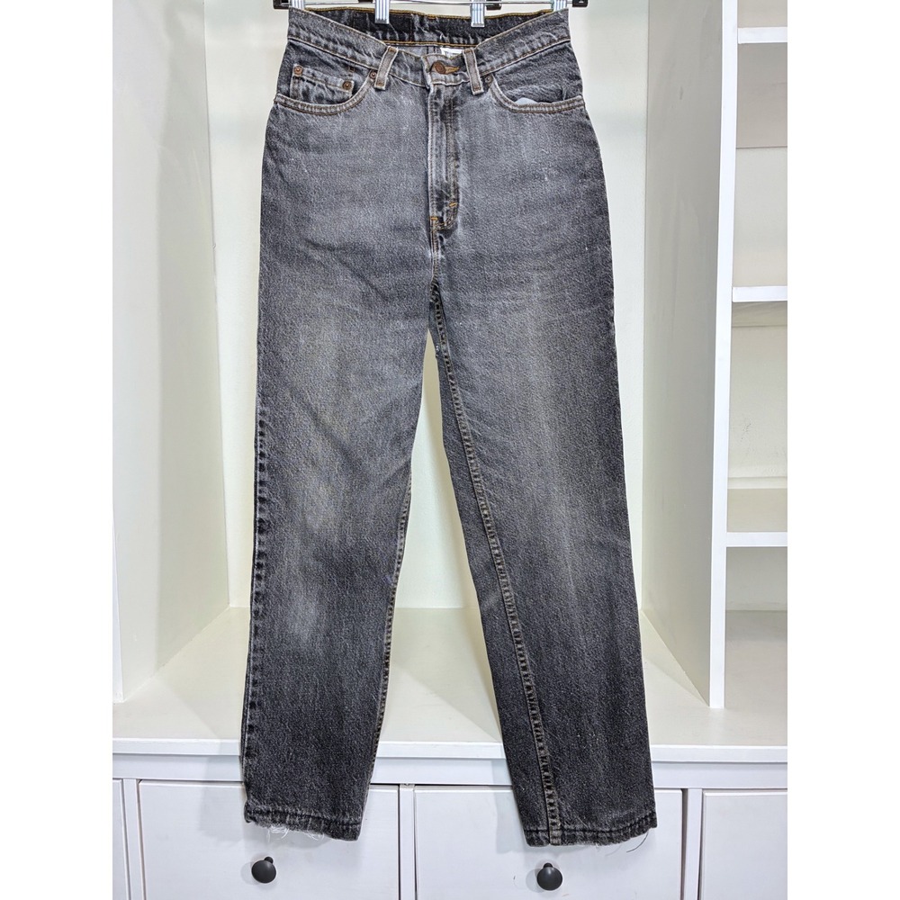 Vintage Levis 17525-0267 Womens 9M High Waisted Mom Jeans Faded Black USA Made - Picture 3 of 11